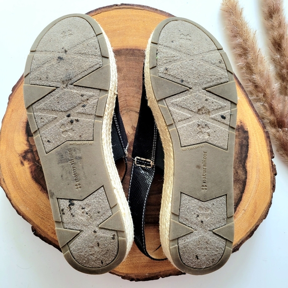 NATURALIZER | SLINGBACK ESPADRILLE PEEP TOE WEDGE HEEL SANDAL, 7.5 - Picture 8 of 9